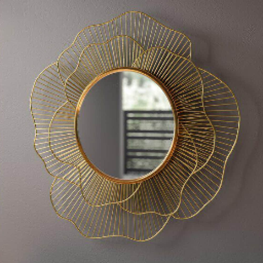Golden Wall Mirror For living Room - photo