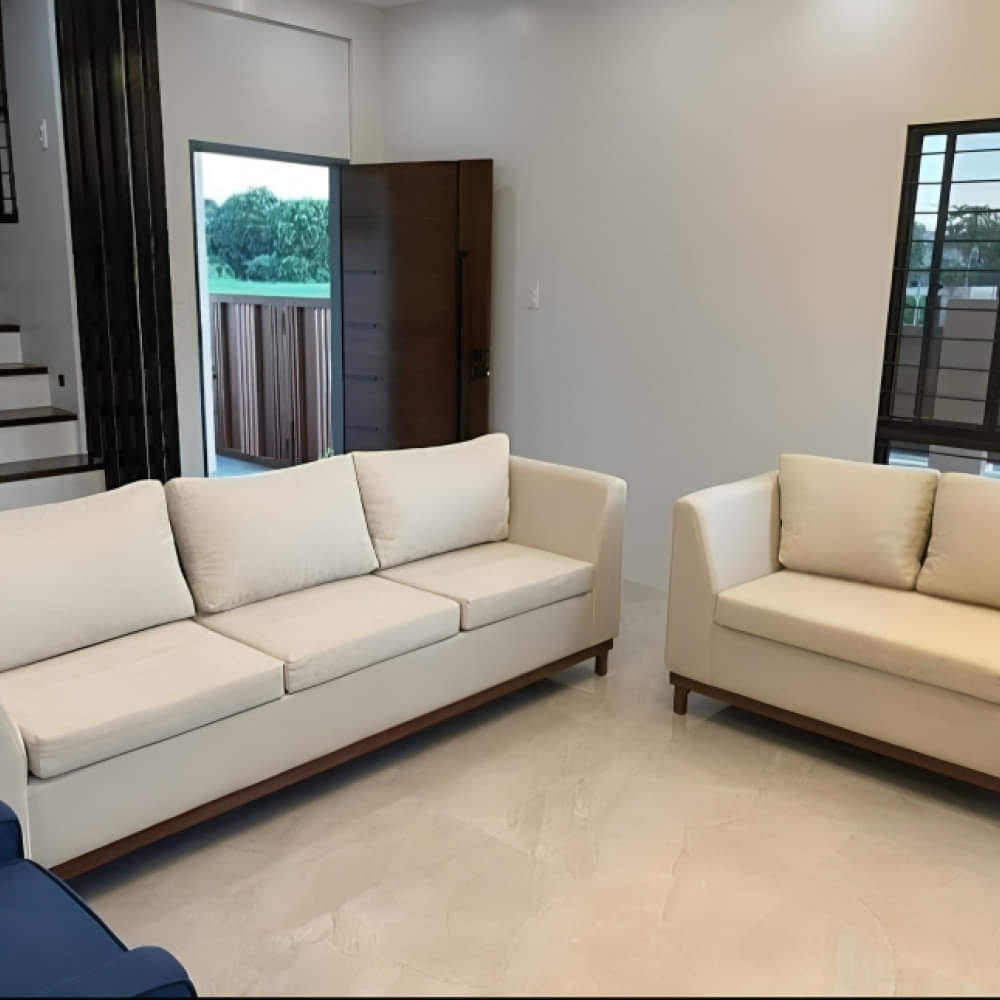 Gemini 5 Seater Fabric sofa in Cream color - photo