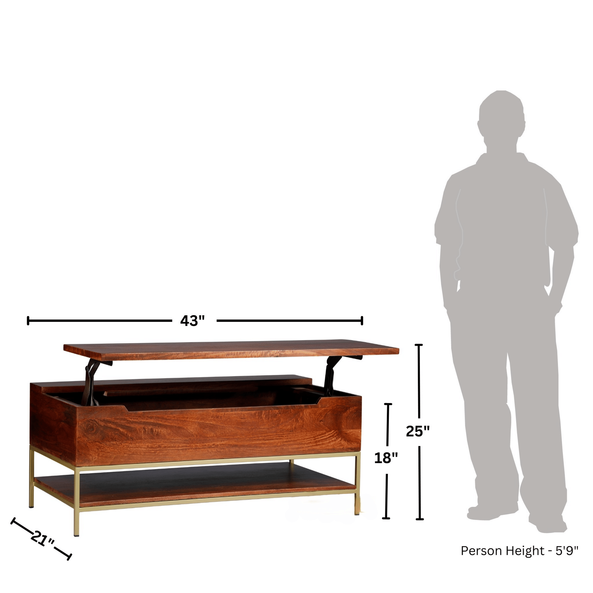 Arlot Mango Wooden Coffee Table With storage