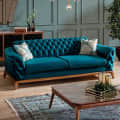 Akron Sofa in Blue Teal Color - front_view