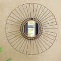 Iron Round Wall Mirror in Black colour - photo