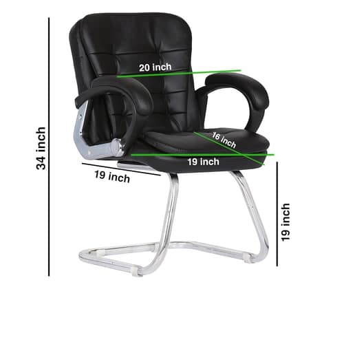 Century Study Chair with Arm (Black)