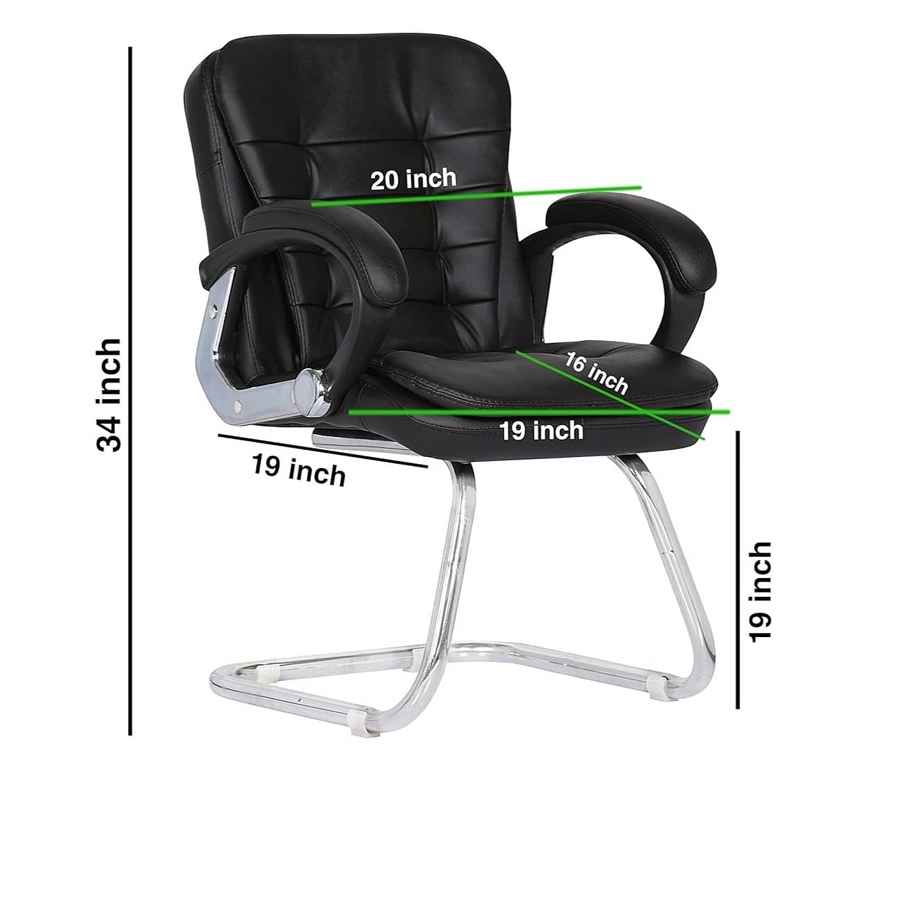 Century Study Chair with Arm (Black)