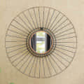 Iron Round Wall Mirror in Black colour - front_view