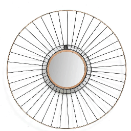 Iron Round Wall Mirror in Black colour - rear_view
