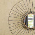 Iron Round Wall Mirror in Black colour - left_view