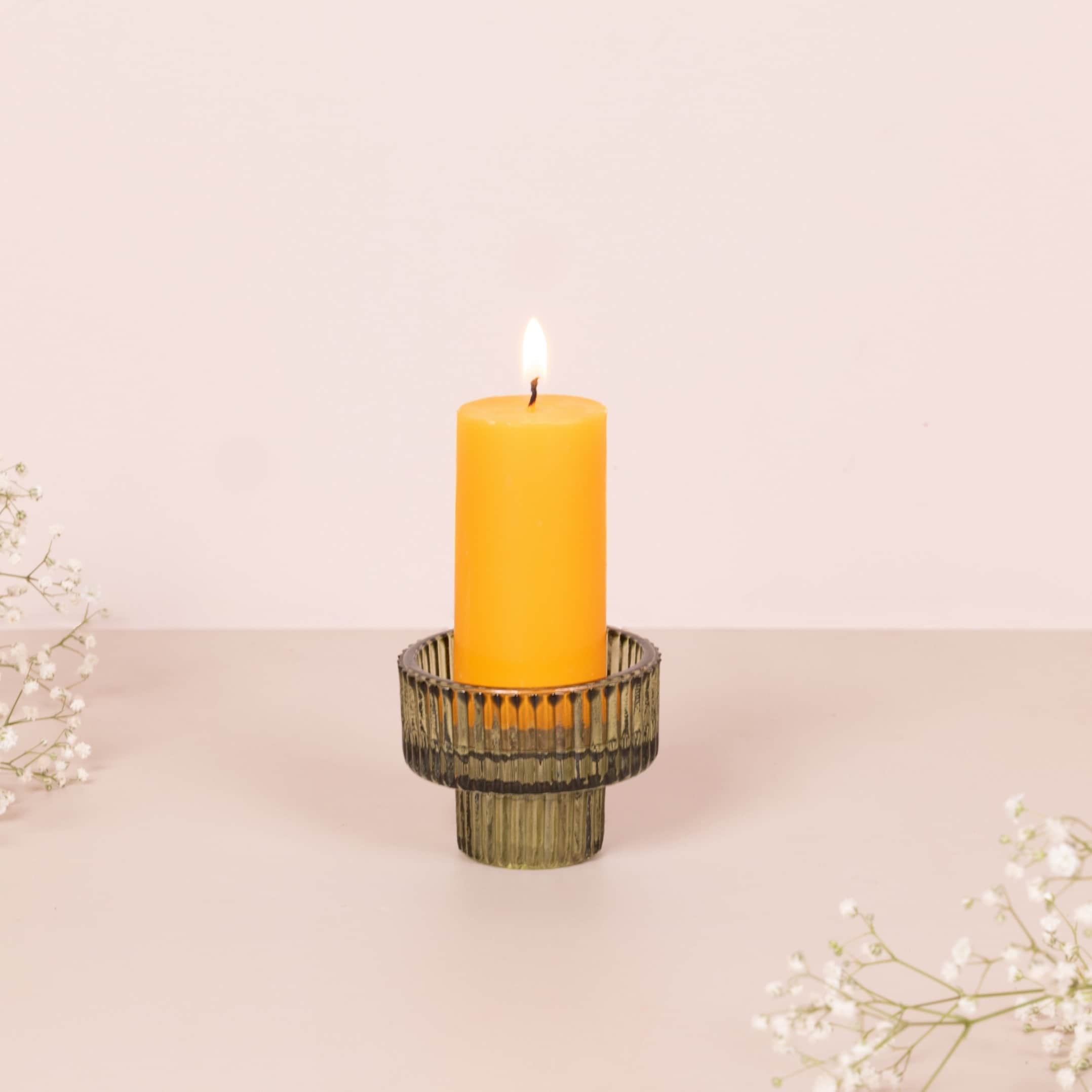 Olen glass candle holder - front_view