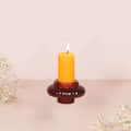 BURNT SIENNA GLASS CANDLE HOLDER - front_view