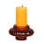 BURNT SIENNA GLASS CANDLE HOLDER - top_view