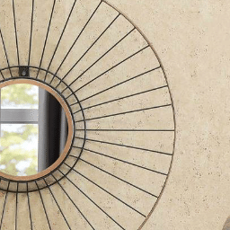 Iron Round Wall Mirror in Black colour - right_view