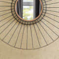 Iron Round Wall Mirror in Black colour - bottom_view