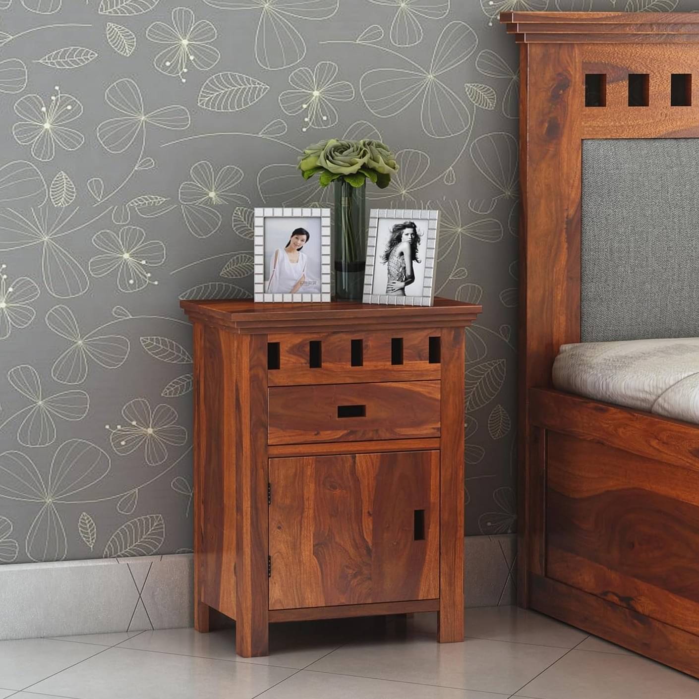 KUBER Sheesham Wood Bedside Table