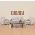 Kim Modern Leather Sofa Set( 3+1+1) in Beige colour - photo