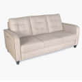 Kim Modern Leather Sofa Set( 3+1+1) in Beige colour - rear_view
