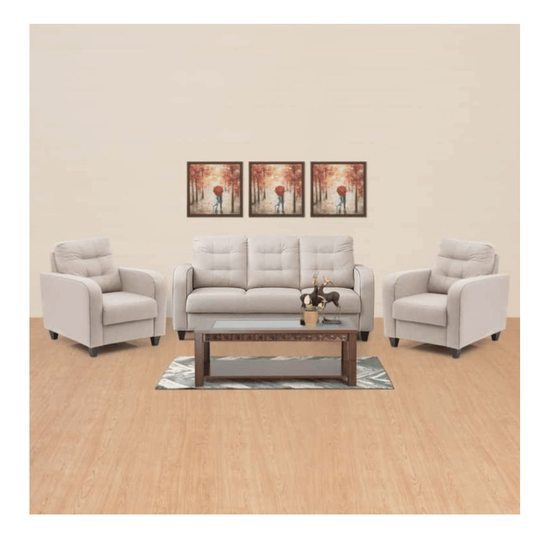 Kim Modern Leather Sofa Set( 3+1+1) in Beige colour
