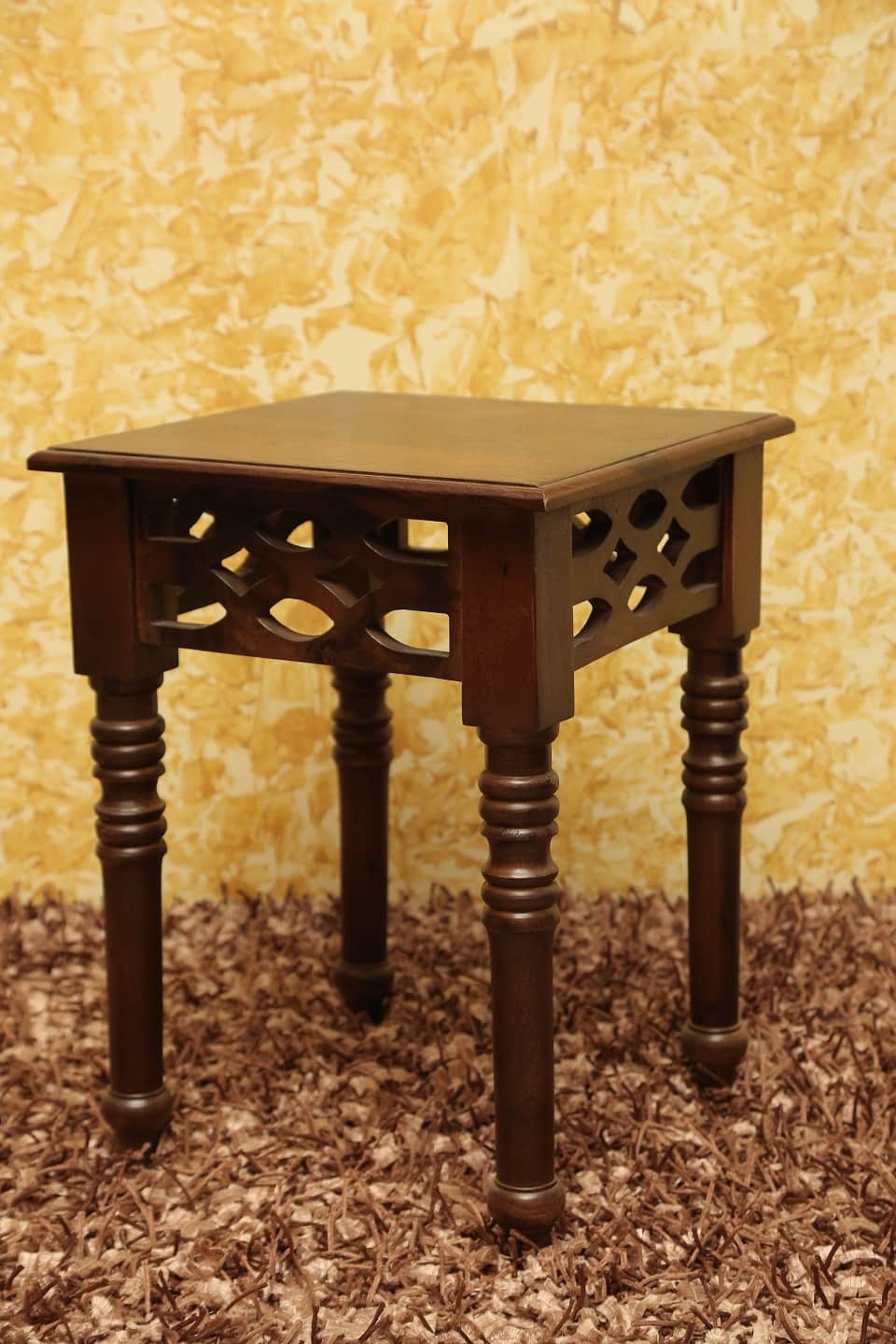 Seattle Sheesham Wood End Table - rear_view