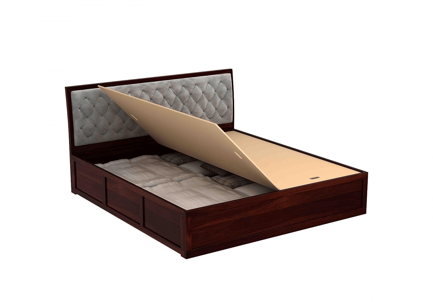 Advin Sheesham Wood Queen Size Bed With Storage - top_view