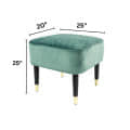Ohio Green velvet Ottoman stool - bottom_view