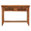 Novella Solid Wood Console Table (Honey Finish) - rear_view