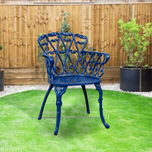 Indigo Blue Iron Garden Chair
