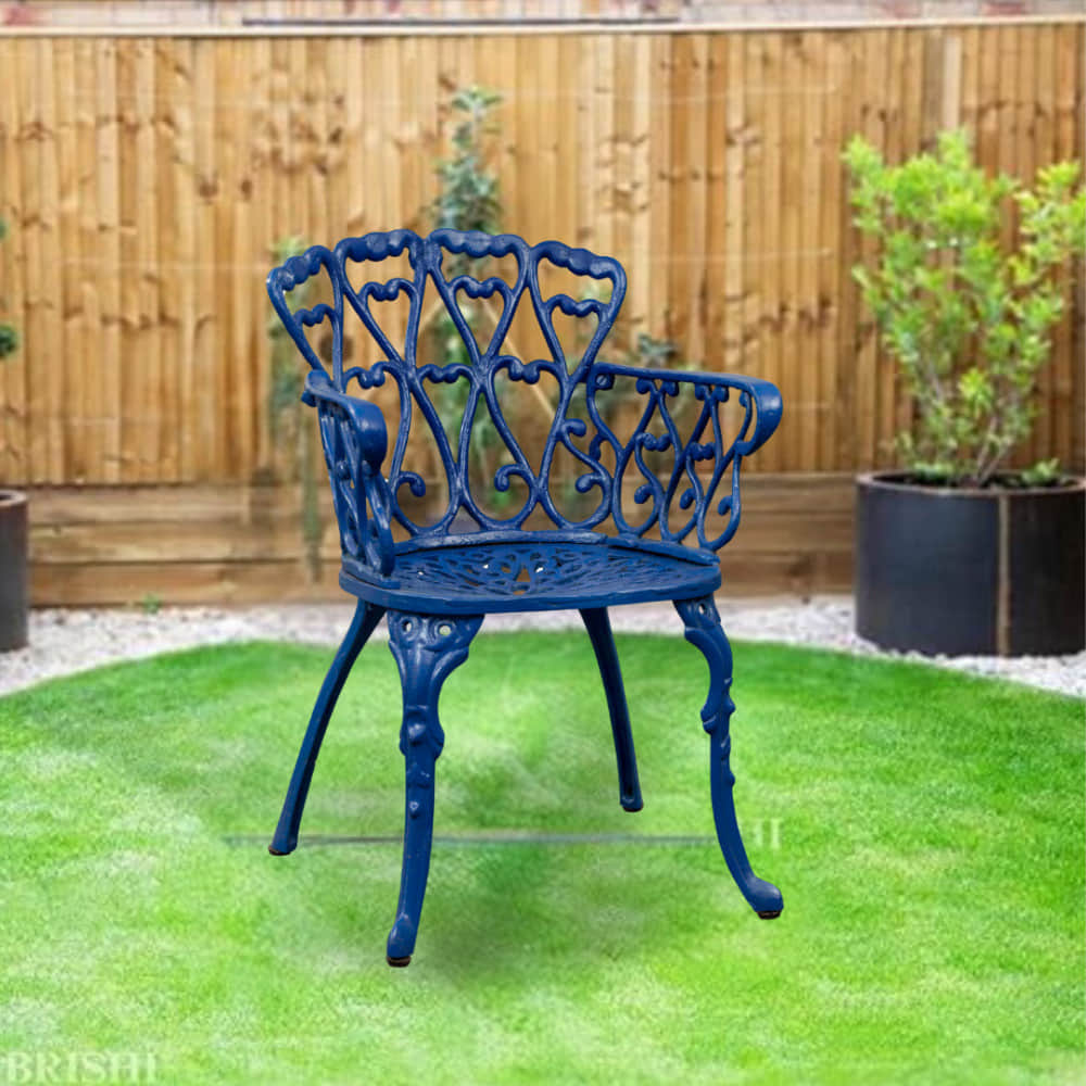 Indigo Blue Iron Garden Chair - photo