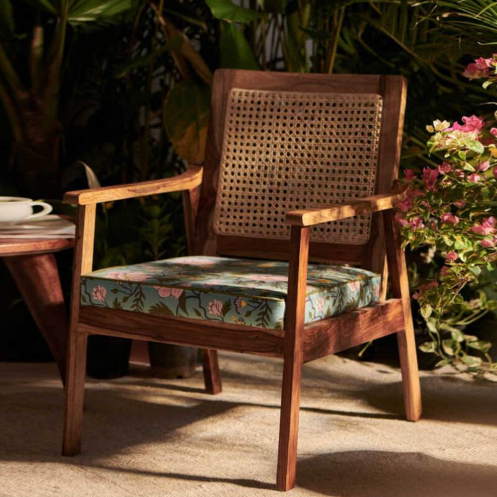 Arm Chair In Spring Bloom Design - photo