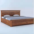 Eduardo Sheesham Wood King Size Bed with Hydraulic Storage - photo