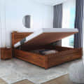 Eduardo Sheesham Wood King Size Bed with Hydraulic Storage - front_view