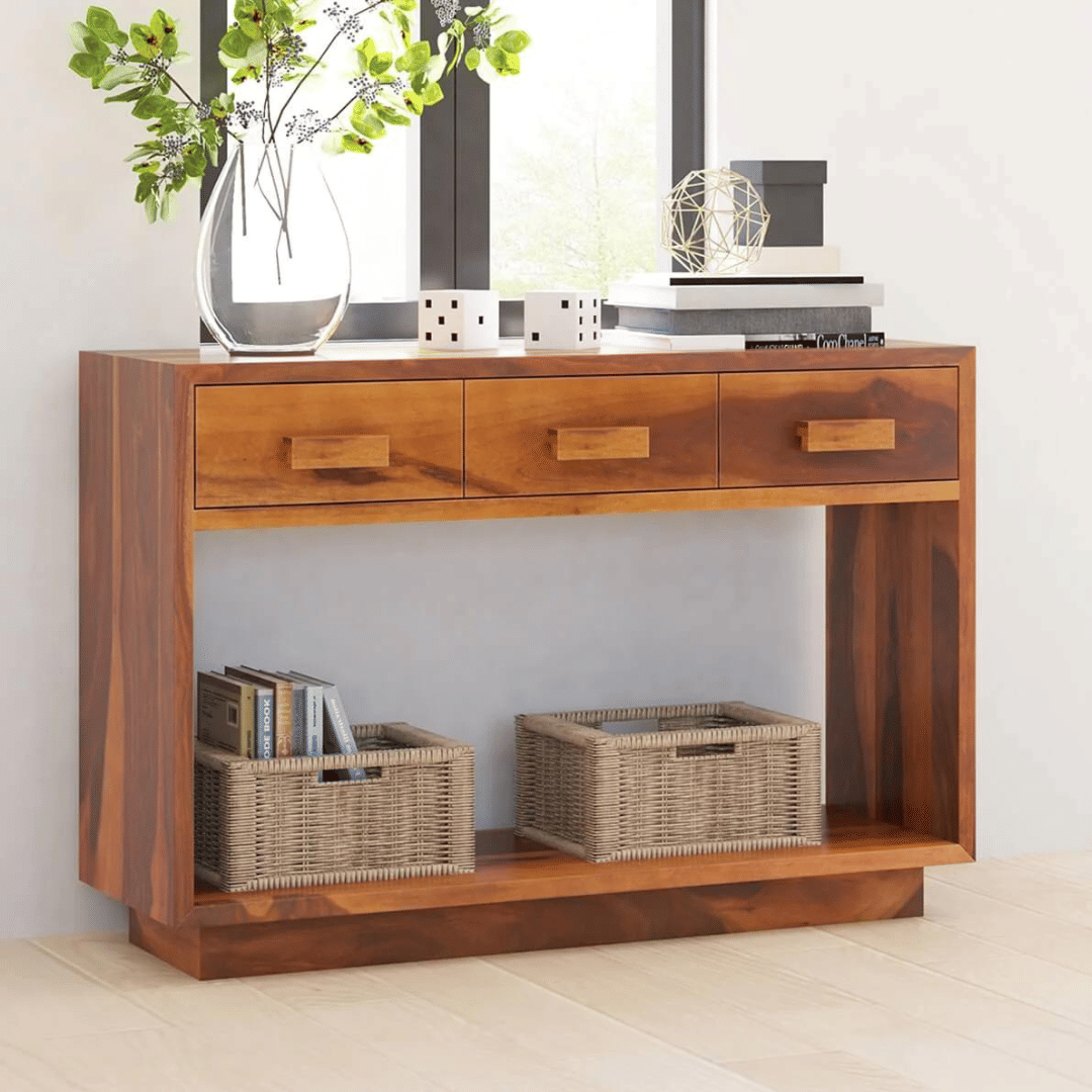 Gliasti Solid Wood Console Table