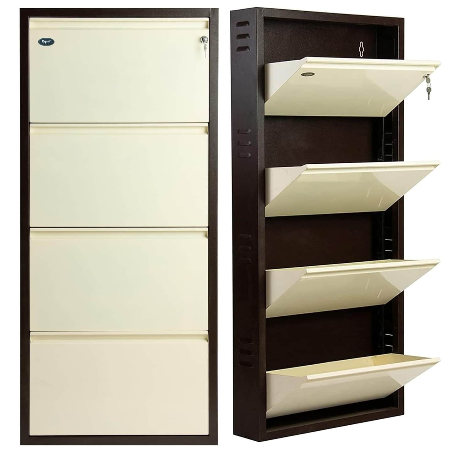 4 Door Wall Mounted Shoe Rack - rear_view