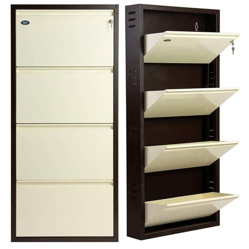 4 Door Wall Mounted Shoe Rack