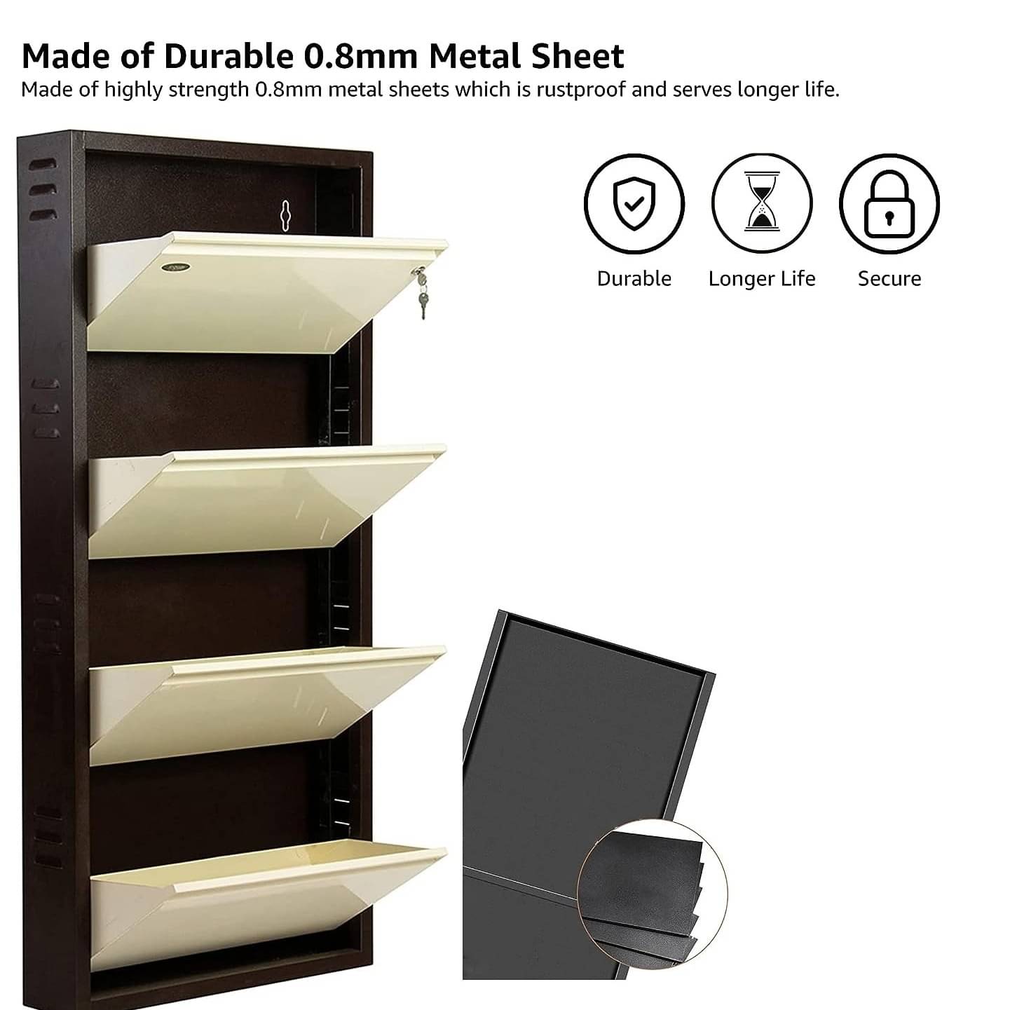 4 Door Wall Mounted Shoe Rack