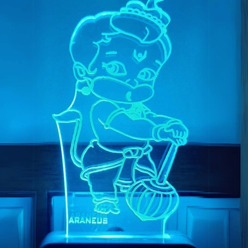 Bal Hanuman 3D Illusion  Night Lamp