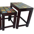 Wooden Nester Stool Tiles Fitting (Set Of 3) - photo