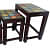 Wooden Nester Stool Tiles Fitting (Set Of 3) - photo