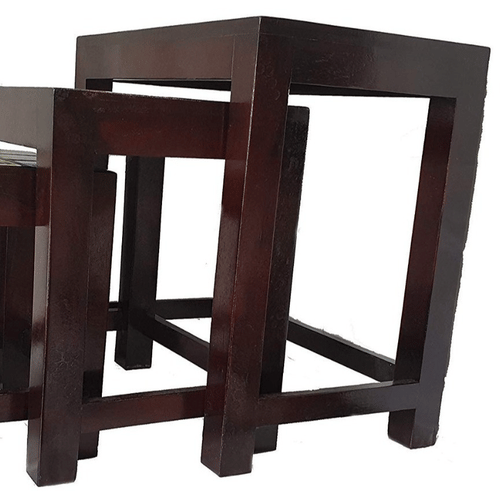 Wooden Nester Stool Tiles Fitting (Set Of 3)