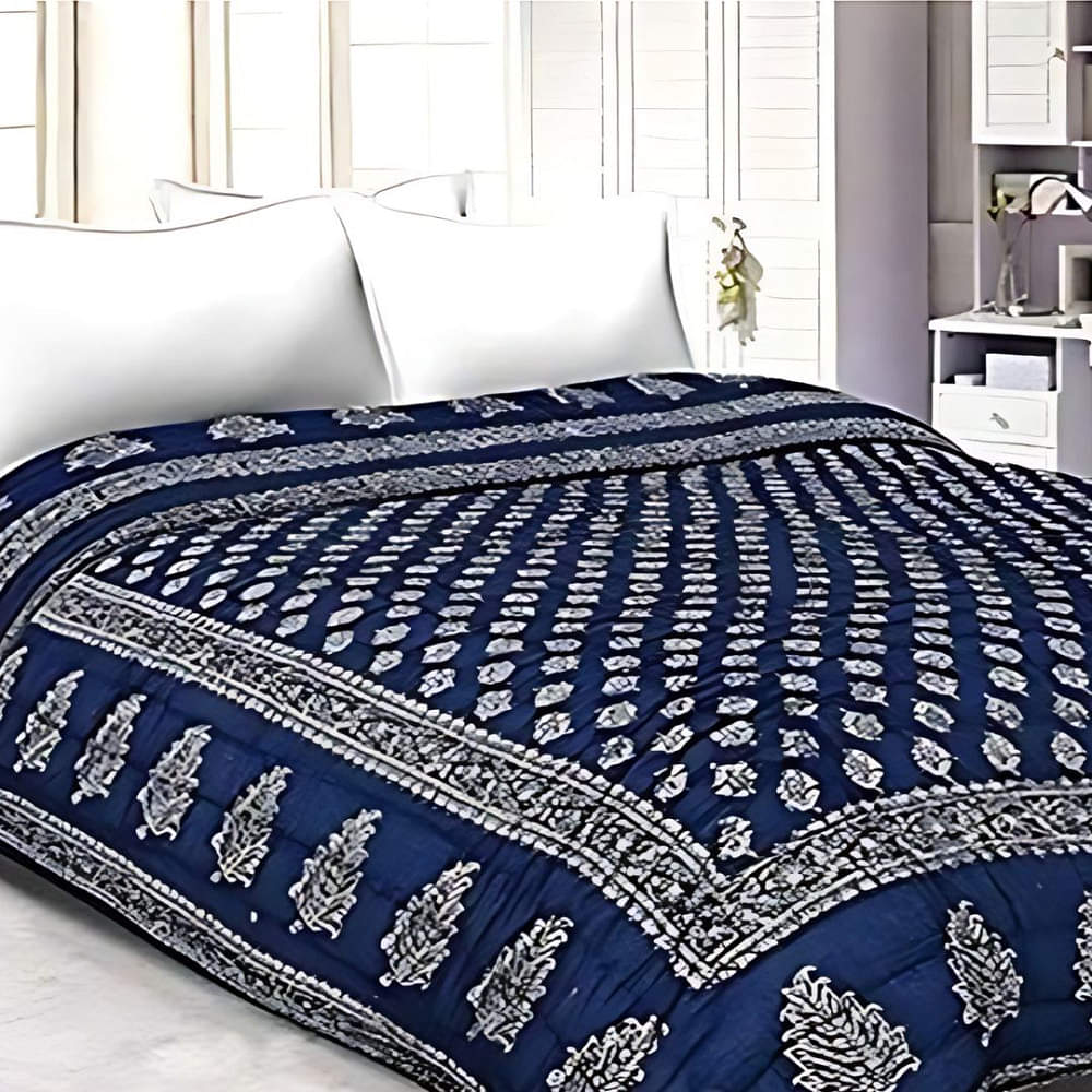 Pure Cotton Jaipuri Rajai Double Bed Quilt for All Season - photo