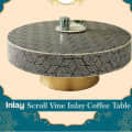 Bone Inlay Scroll Vine Inlay Coffee Table - photo