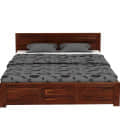 Kumiko Queen Size Bed | Sheesham Wood Bed - top_view