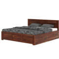 Kumiko Queen Size Bed | Sheesham Wood Bed - rear_view