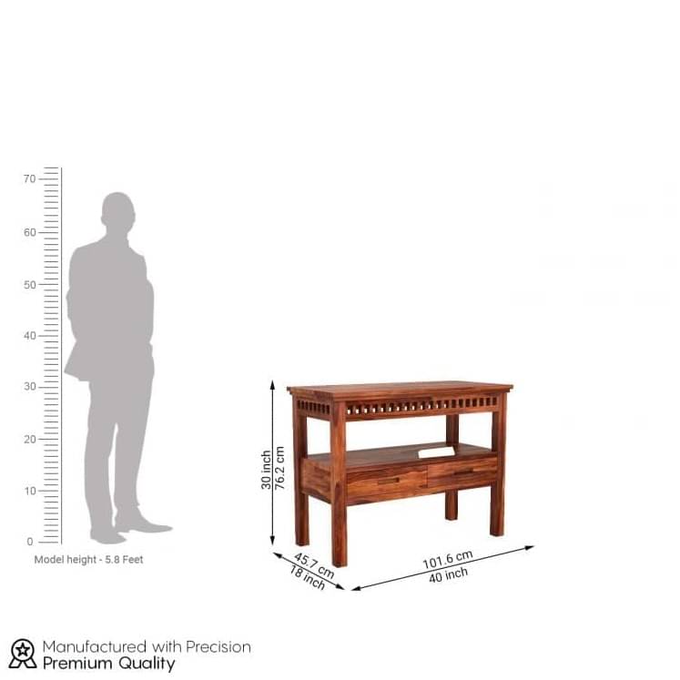 Alex Sheesham Wood Console Table