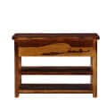 Woodway Console Table in Teak Finish - rear_view