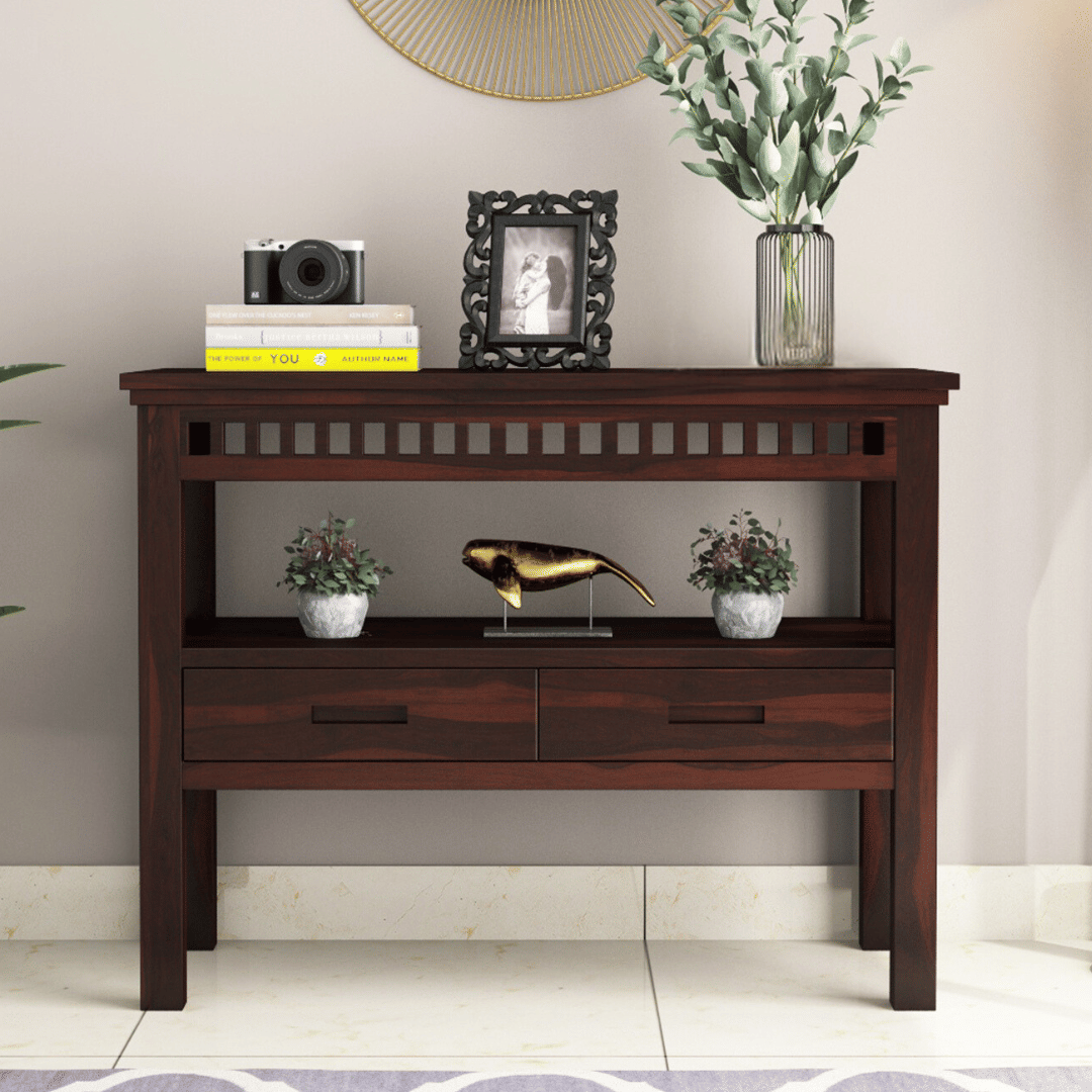 Cocobolo Console Table With Storage
