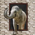 Ceramic 3D Elephant Print Wall Tile - photo