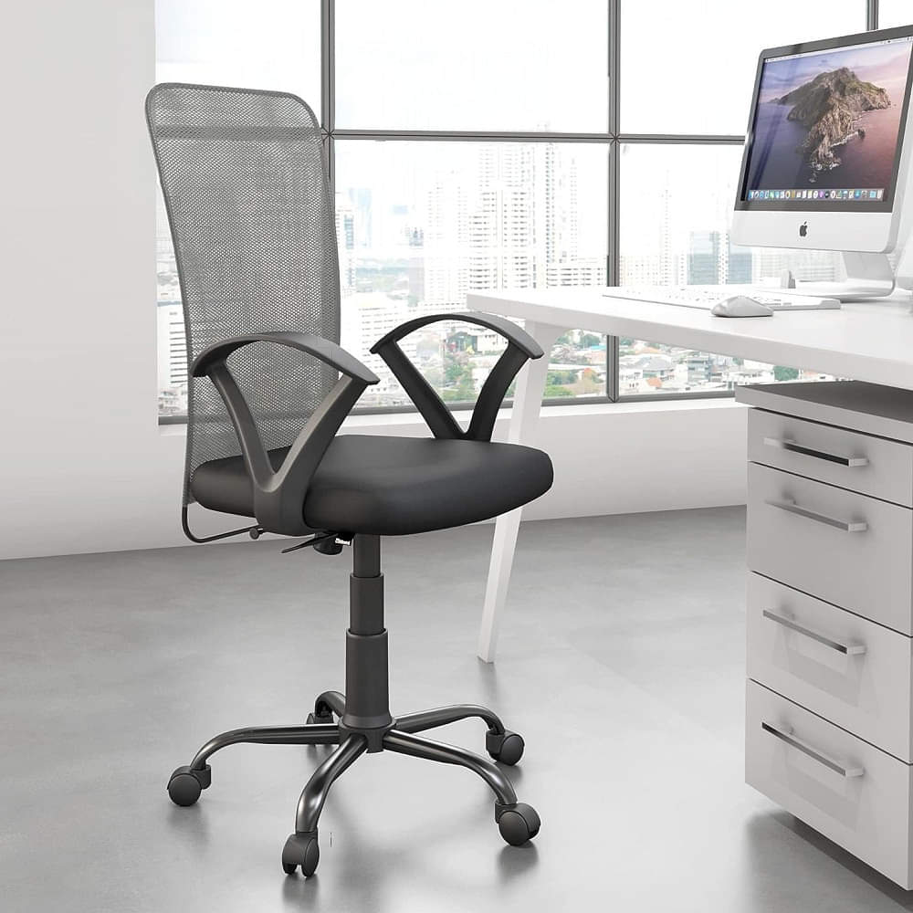 Comet Ergonomic Medium Back Chair in Grey Colour - photo