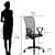 Comet Ergonomic Medium Back Chair in Grey Colour - left_view