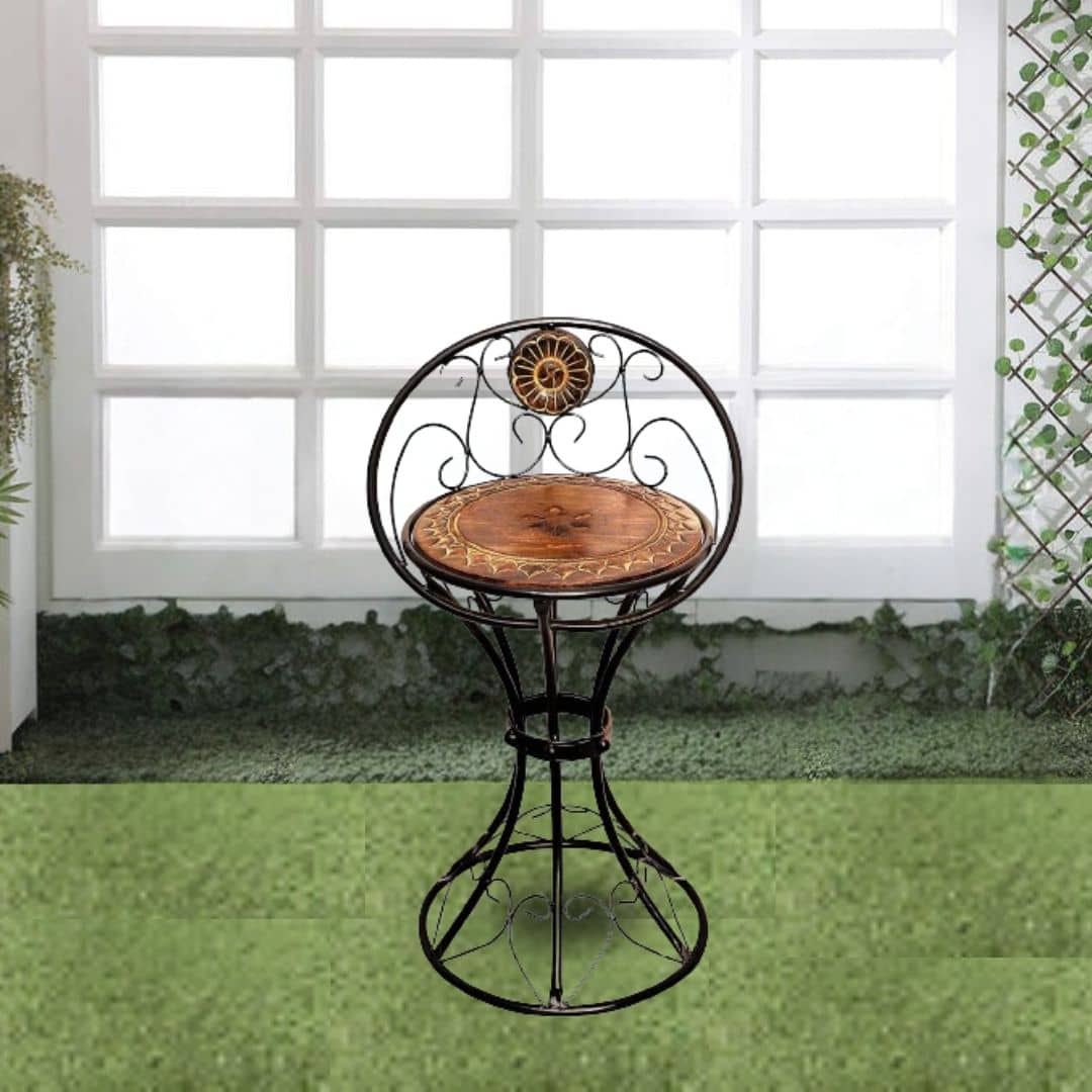 Wood & Wrought Iron Chair