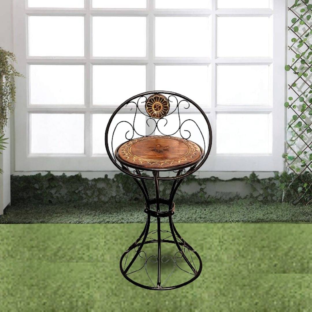Wood & Wrought Iron Chair