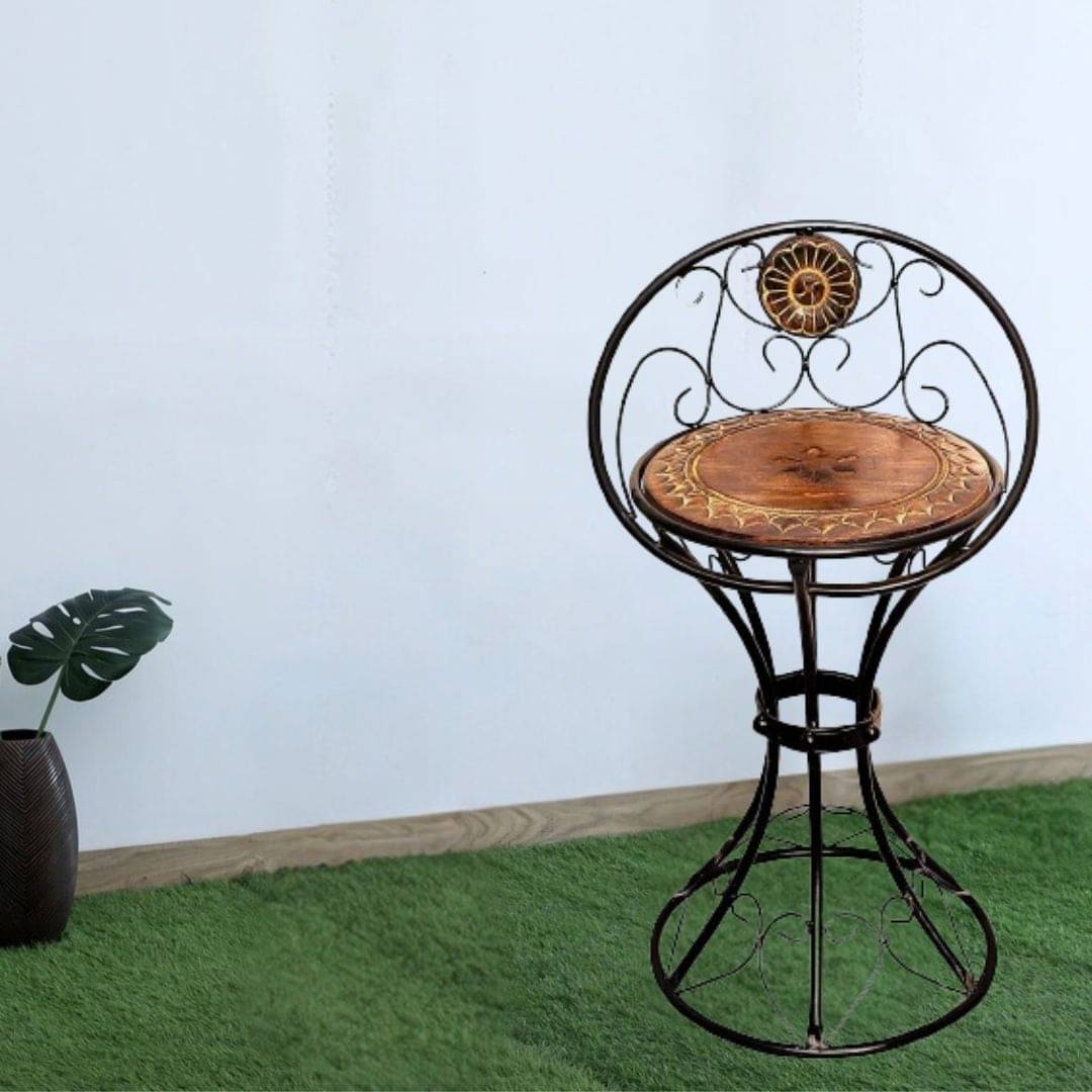 Wood & Wrought Iron Chair