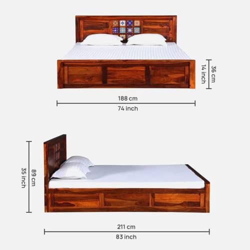 Persia Sheesham Wood Queen Size Bed